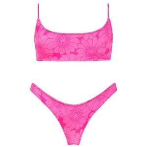Pink Floral triangl bikini